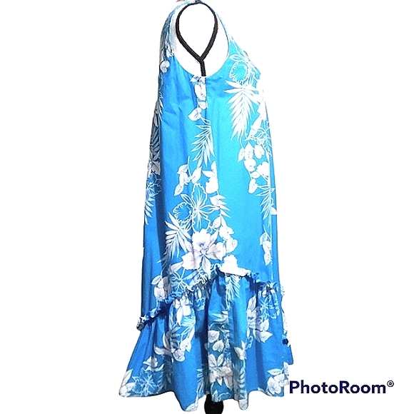 VINTAGE MALAMA TROPICAL FLORAL HAWAIIAN SLEEVELESS SUNDRESS VACATION LEISURE - Picture 3 of 10